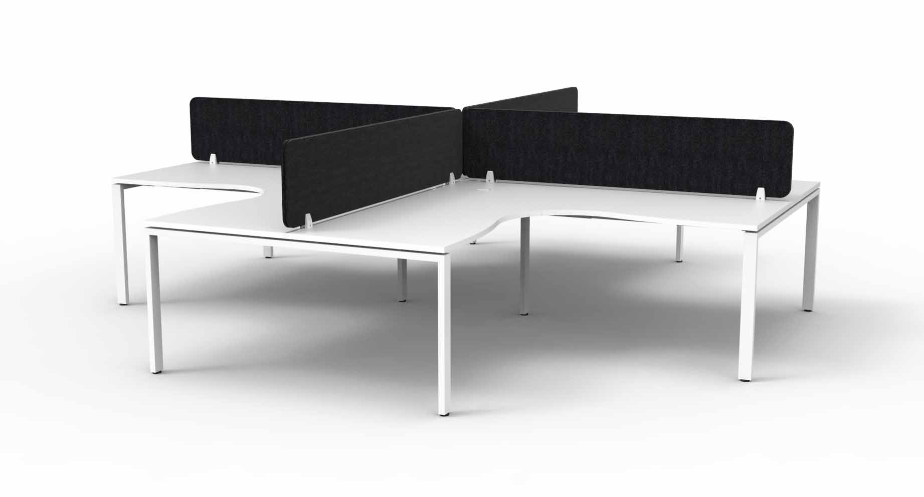 Profile 4 Person Corner Workstation - with Eco Screen